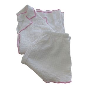 1 Girls PJ's Cream & Pink Size S